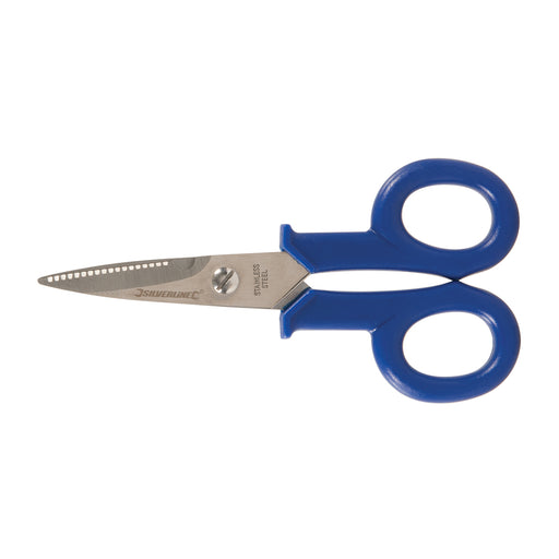 140mm Electricians Scissors Heavy Duty Notched Cable Cutters Cuts 5mm Max Wire Loops