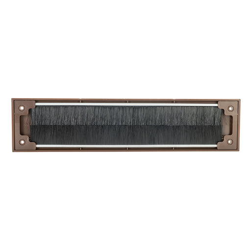 388mm x 78mm Brown Letterbox Draught Seal & Flap Brush Plate For Front Door Loops
