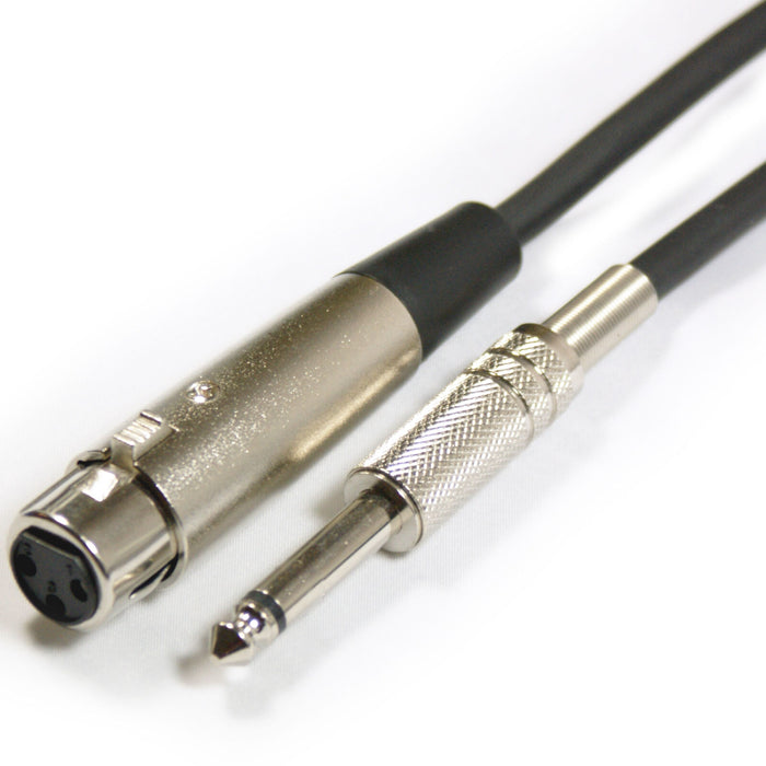 1m 6.35mm ¼" Mono Jack Plug to XLR Female Cable 3 Pin Audio Microphone Lead Loops