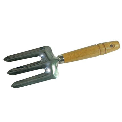 Stainless Steel Hand 3 Prong Fork Garden Allotment Tool Plant Digging Turn Soil Loops