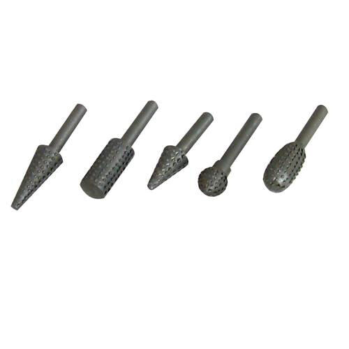 5 Piece 6mm Shank Rotary Rasp Set For Power Drills Shaping Carving Woo ...