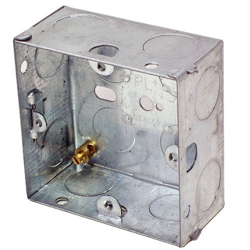 16mm Single Metal Flush Mounted Back Box 1 Gang Brick Wall Hole Pattress Loops