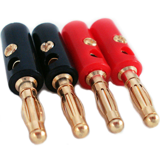40x 4mm Banana Plugs Gold Plated & Best Value Speaker Cable Amp Connectors 5.1 Loops