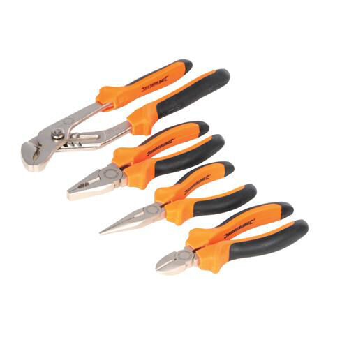 4 Piece Expert Pliers Set Combination / Long Nose / Side Cutting / Water Pump Loops