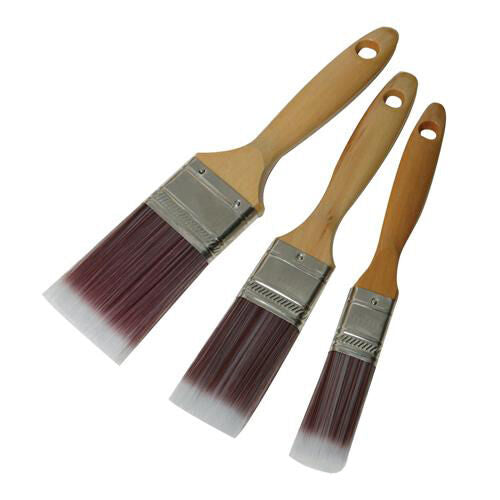 3 Piece Synthetic Paint Brush Set 25mm 38mm 50mm Emulsion Varnish Lacquer Loops