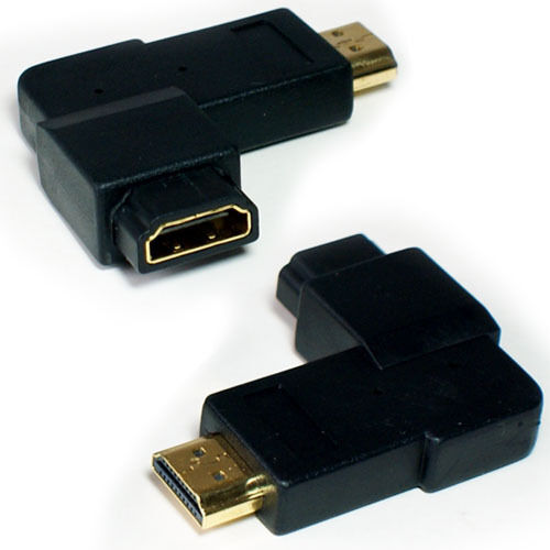 HDMI Flat Right Angle Angled 90 Degree Adapter Connector Male to Female Loops