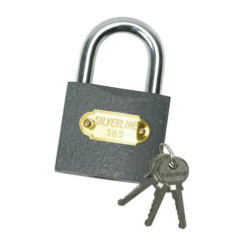 50mm Iron Padlock 8.5mm Steel Shackle Diameter 3 Steel Keys Security Lock Loops