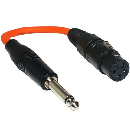6.35mm ¼" Mono Jack Plug to 3 Pin XLR Female Adapter Cable Lead Audio Microphone Loops