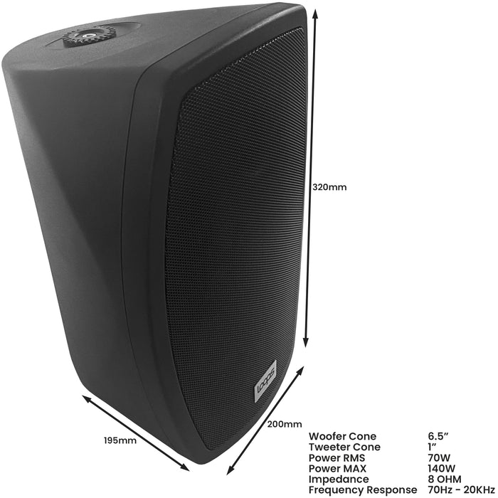 800W LOUD Outdoor Bluetooth System 8x 140W Black Speaker Weatherproof Garden Music