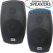 Pair 6.5" Outdoor Rated Black Stereo Wall Speakers 140W 8 Ohm IP55 Weatherproof