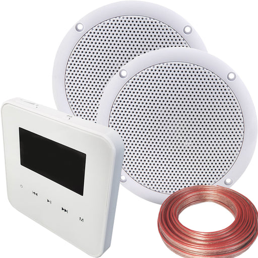 100W WiFi & Bluetooth Wall Mounted Amplifier & 2x 80W Stereo Ceiling Speaker Kit