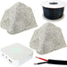 80W Mini WiFi Stereo Amplifier & 2x Outdoor Granite Rock Effect Speaker System