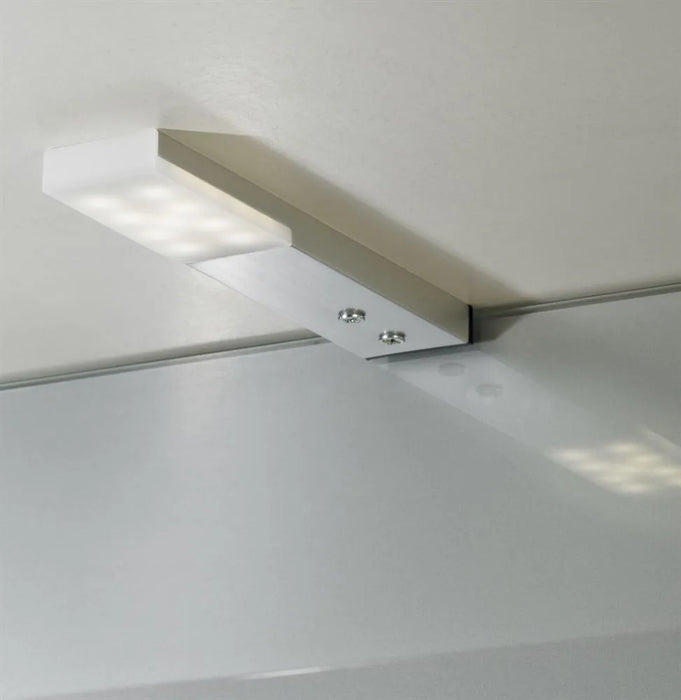 2x ALUMINIUM Slim Rectangle Under or Over Cabinet Kitchen Light & Driver Kit - Natural White LED