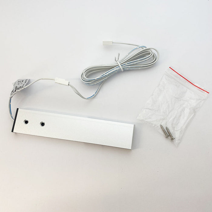 2x ALUMINIUM Slim Rectangle Under or Over Cabinet Kitchen Light & Driver Kit - Natural White LED
