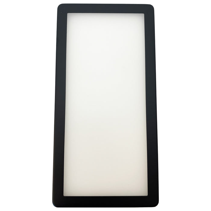 1x MATT BLACK Ultra-Slim Rectangle Under Cabinet Kitchen Light & Driver Kit - Natural White Diffused LED