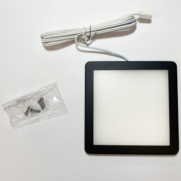 3x MATT BLACK Ultra-Slim Square Under Cabinet Kitchen Light & Driver Kit - Natural White Diffused LED