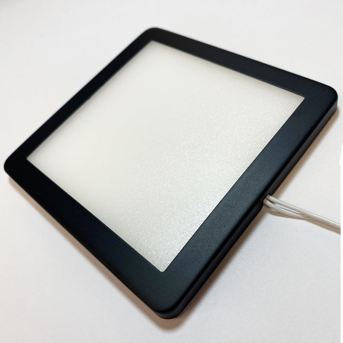 2x MATT BLACK Ultra-Slim Square Under Cabinet Kitchen Light & Driver Kit - Natural White Diffused LED