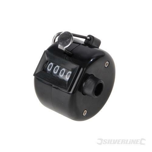 4 Digit Tally Click Counter Manual Hand Held Mechanical Black Loops