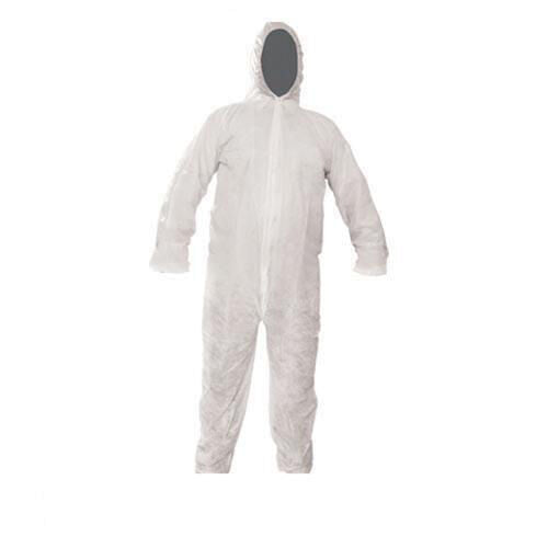 XXL Hooded Disposable Overalls Protective Full Cover Wear Painting Decorating Loops