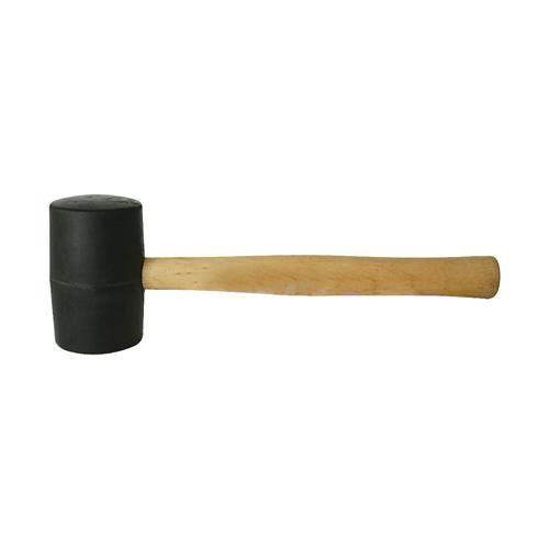 24oz Black Rubber Mallet Hardwood Shaft Camping Tent Pegs Woodwork Loops