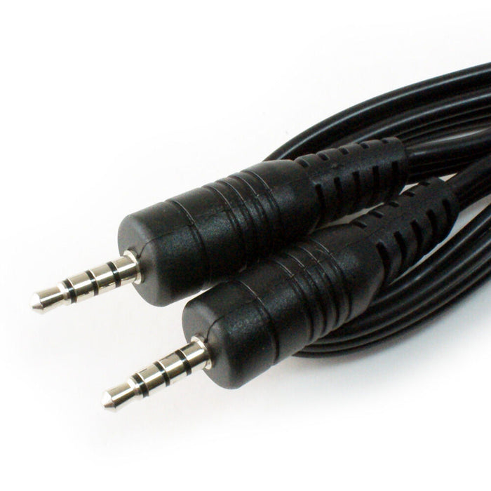 1m 3.5mm 4 Pole Male Jack Plug Cable Lead AV Car DVD TV Camera Camcorder 3 Ring Loops