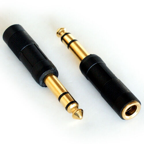 GOLD 6.35mm ¼" Stereo Male to Female Socket Port Protector Equipment Protection Loops