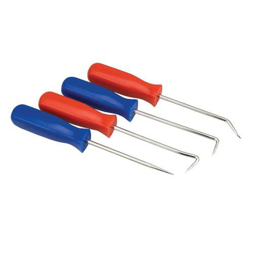 4 Piece 140mm Pick & Hook Probe Set For/Remove Fuses Wires Clips Switches Loops