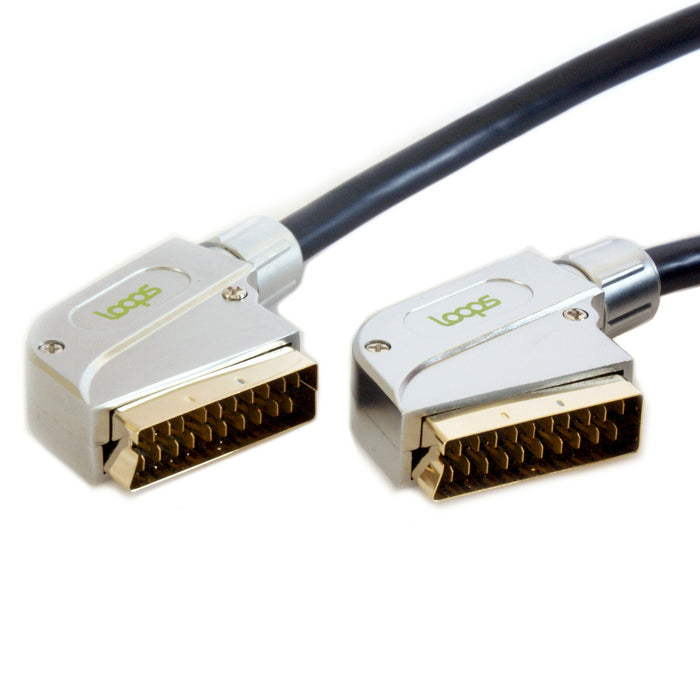 15m SCART Male to Plug Cable GOLD PRO QUALITY Audio & Video TV DVD RGB Lead Loops