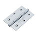 PAIR - 76 x 50 x 2.5mm Brass Washered Butt Hinge For Internal Doors - Select a Finish - LoopsDirect