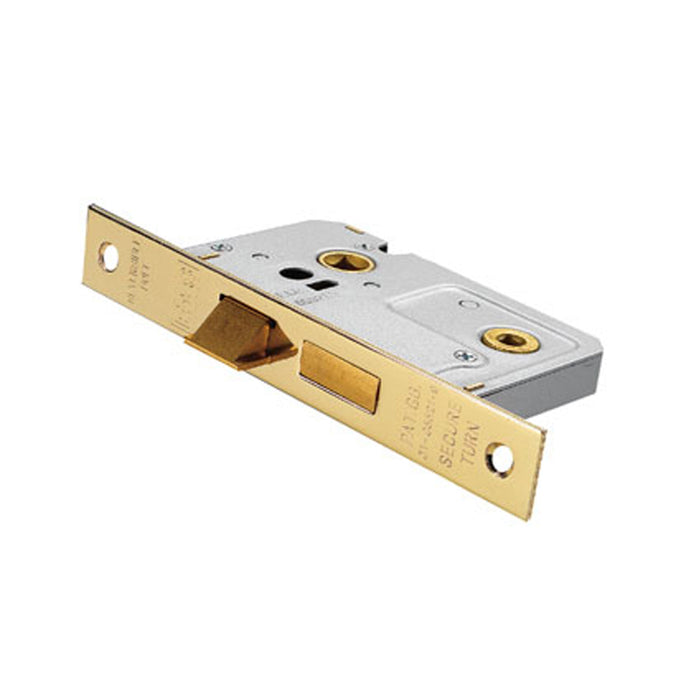 76mm Locking Bathroom Door Sashlock Latch - Square Forend - Select A Finish - LoopsDirect