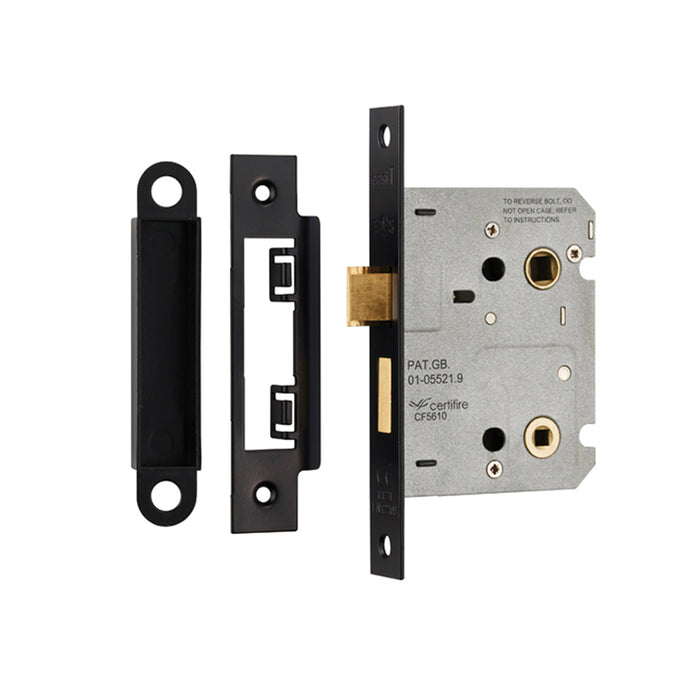 76mm Locking Bathroom Door Sashlock Latch - Square Forend - Select A Finish