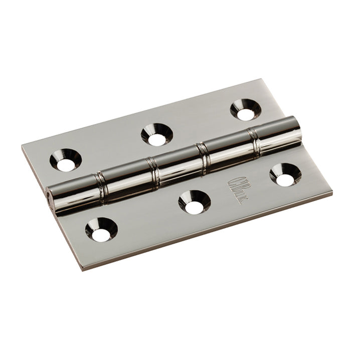 PAIR - 76 x 50 x 2.5mm Brass Washered Butt Hinge For Internal Doors - Select a Finish - LoopsDirect