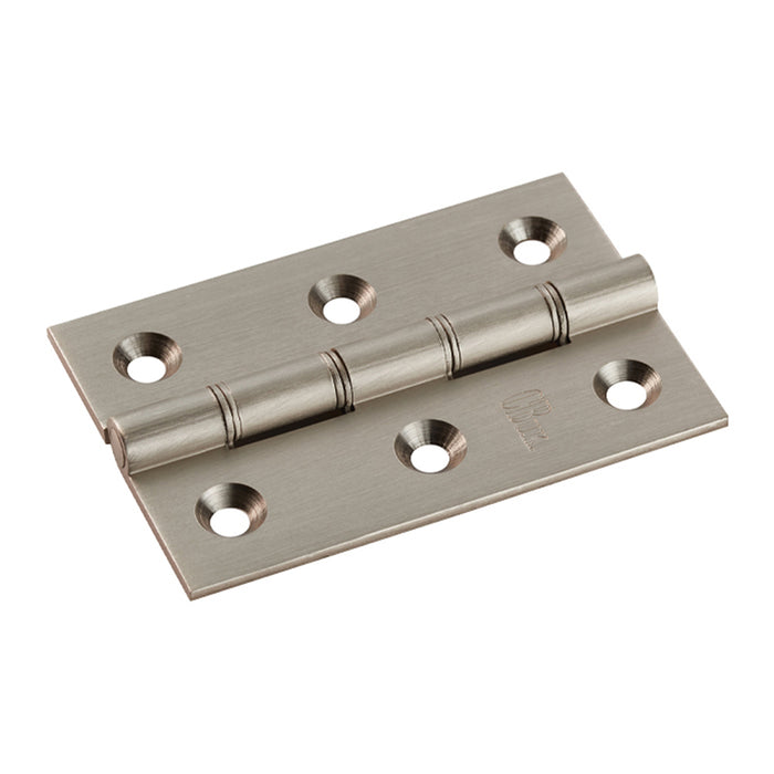 PAIR - 76 x 50 x 2.5mm Brass Washered Butt Hinge For Internal Doors - Select a Finish - LoopsDirect