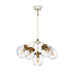 5 Bulb Ceiling Pendant Cream Painted + Aged Brass Finish Plated LED E14 60W Loops
