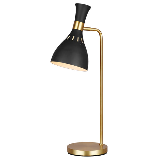 Table Lamp Midnight Black / Burnished Brass LED E27 60W Bulb Loops