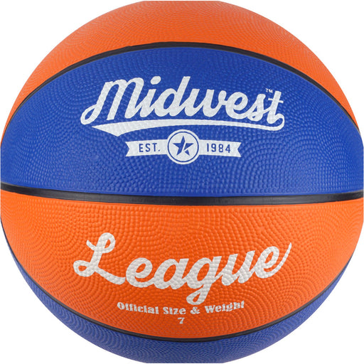 Size 7 Blue & Orange League Basketball Ball - High Grip Rubber Durable Outdoor