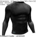 XS BLACK Adult Long Sleeve Baselayer Compression Shirt - Unisex Training Gym Top