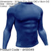 XS - NAVY Adult Long Sleeve Baselayer Compression Shirt Unisex Training Gym Top