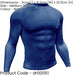 M - NAVY Adult Long Sleeve Baselayer Compression Shirt - Unisex Training Gym Top