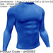 XS - BLUE Adult Long Sleeve Baselayer Compression Shirt Unisex Training Gym Top