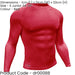 S - RED Junior Long Sleeve Baselayer Compression Shirt - Unisex Training Top