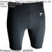L - BLACK Junior Sports Baselayer Compression Shorts Bottoms - Unisex Training