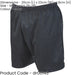 M/L - BLACK Junior Sports Micro Stripe Training Shorts Bottoms - Unisex Football