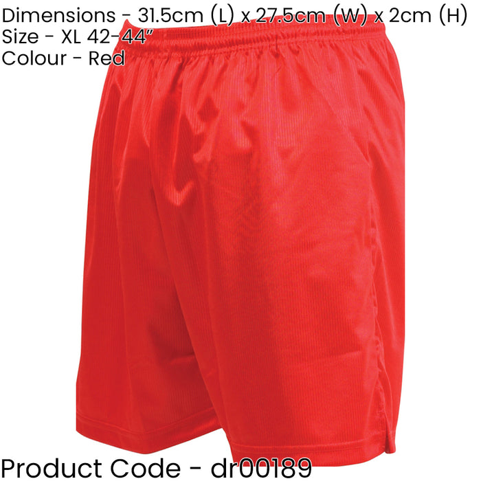 XL - RED Adult Sports Micro Stripe Training Shorts Bottoms - Unisex Football