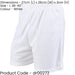 L - WHITE Adult Soft Touch Elasticated Training Shorts Bottoms - Football Gym