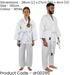 White Junior Karate Gi Suit - 130cm 6-7 Years - Wrap Around Full Set & Belt