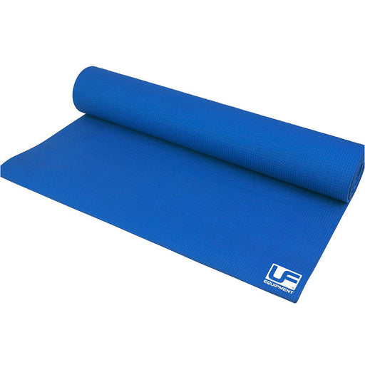 Blue 4mm Yoga Mat & Carry Strap - 183 x 61cm - Roll Out PVC Excersice Matt