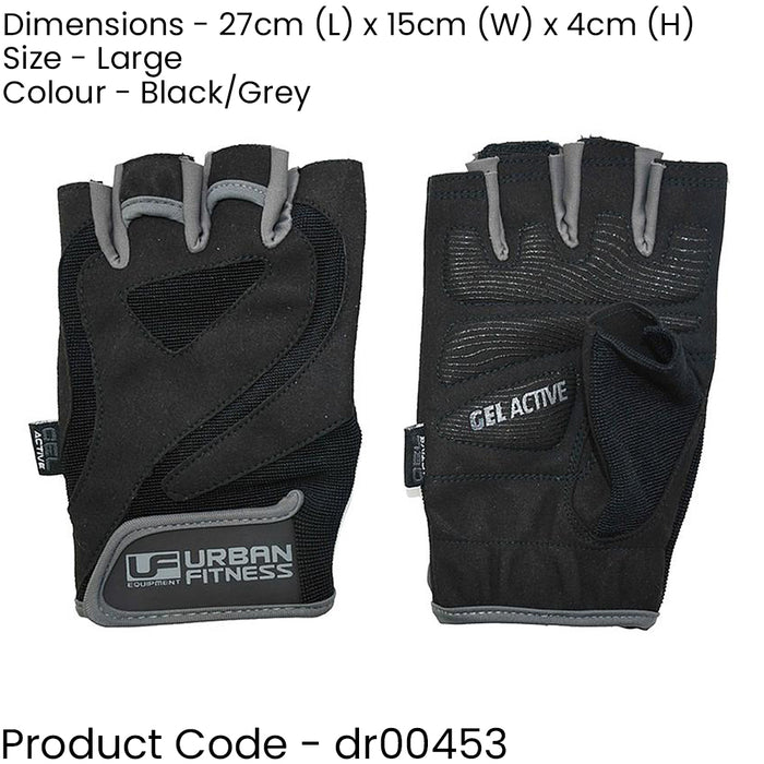 MEDIUM Gel Gym Training Gloves - Grip & Comfort - Barbell Pull Up Dumb-bell