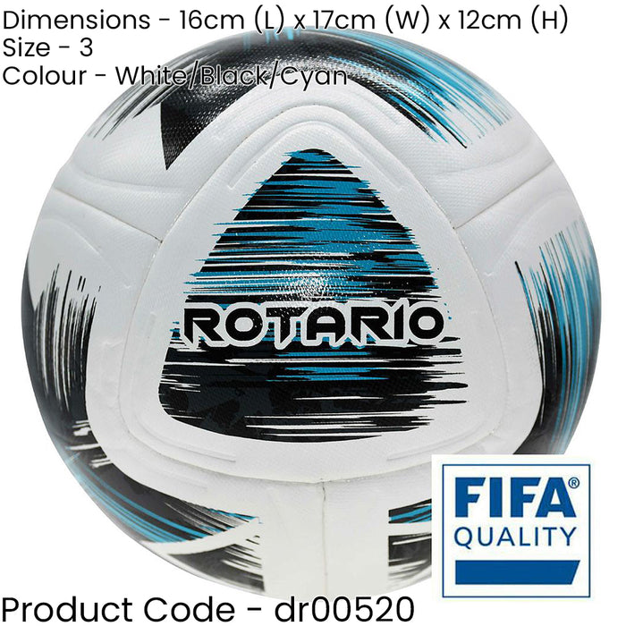FIFA Official Pro Quality Match Football - Size 3 White/Black/Blue High Rebound