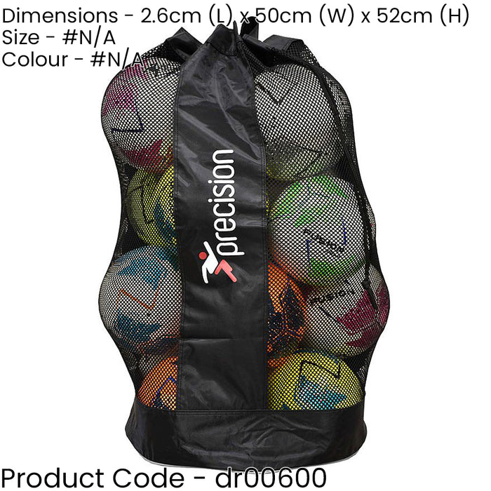 20 Ball Football Mesh Carry Sack Bag - Draw String Nylon - Holds 20x Size 5